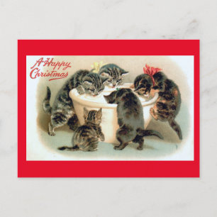 Postal Gatitos, un Navidad feliz,