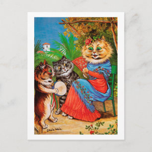 Postal Gatitos y damas, Louis Wain