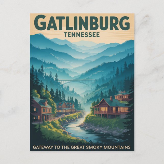 Postal Gatlinburg Gateway to Great Smoky Mountains (Anverso)