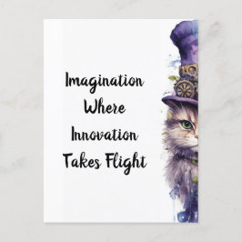 Postal Gato 5 Gatito de vacaciones púrpura avanzado