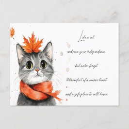 Postal Gato Acogedor en una Bufanda 