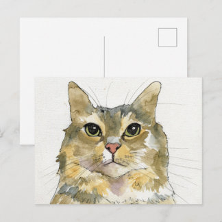 Postal Gato acuarela