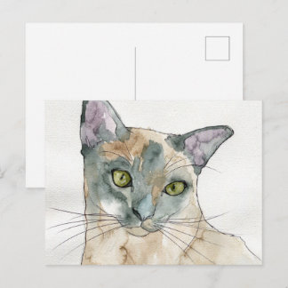 Postal Gato acuarela