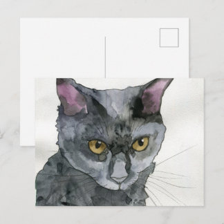 Postal Gato acuarela