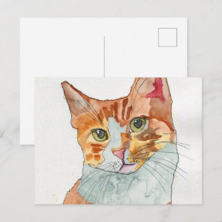 Postal Gato acuarela