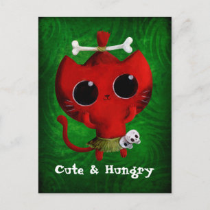 Postal Gato Adorable Cannibal Halloween