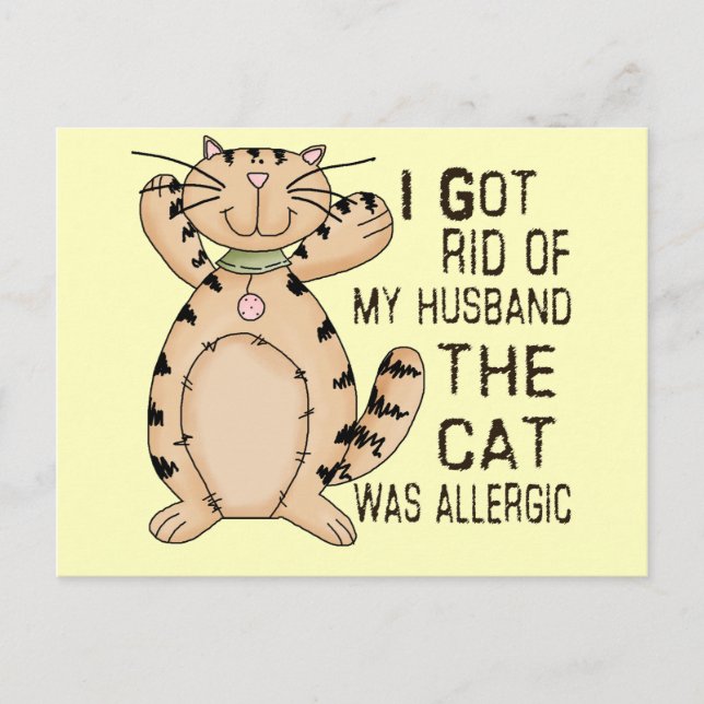 Postal Gato alérgico (Anverso)
