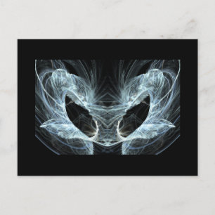 Postal Gato Alien. Fantasía mística Art Fractal.