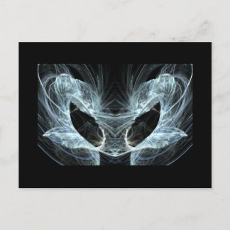 Postal Gato Alien. Fantasía mística Art Fractal.