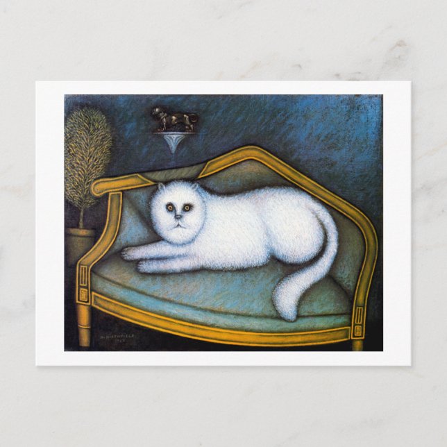 Postal Gato Angora, Morris Hirshfield (Anverso)