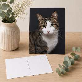 Postal Gato Atigrado Marrón Personalizado Foto de una Mas