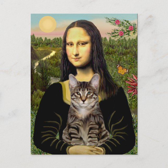 Postal GATO (Atigrado) - Mona Lisa (Anverso)