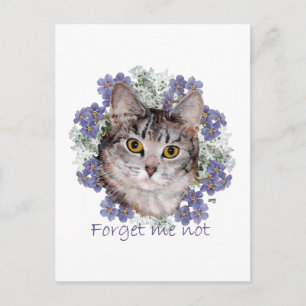 Postal Gato Atigrado No Me Olvides