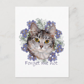 Postal Gato Atigrado No Me Olvides