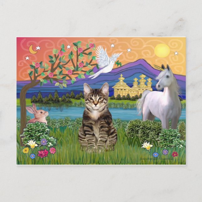 Postal Gato -(Atigrado) - Tierra de Fantasía (Anverso)