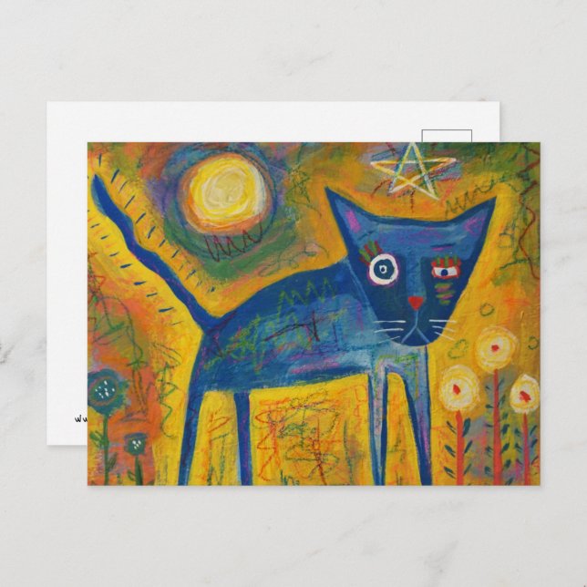 Postal Gato azul (Anverso / Reverso)