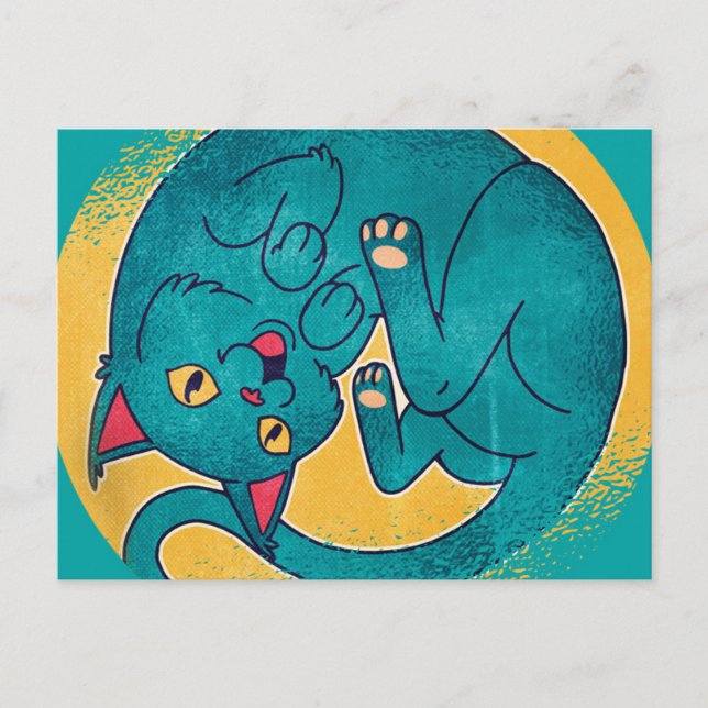 Postal Gato azul adorable (Anverso)