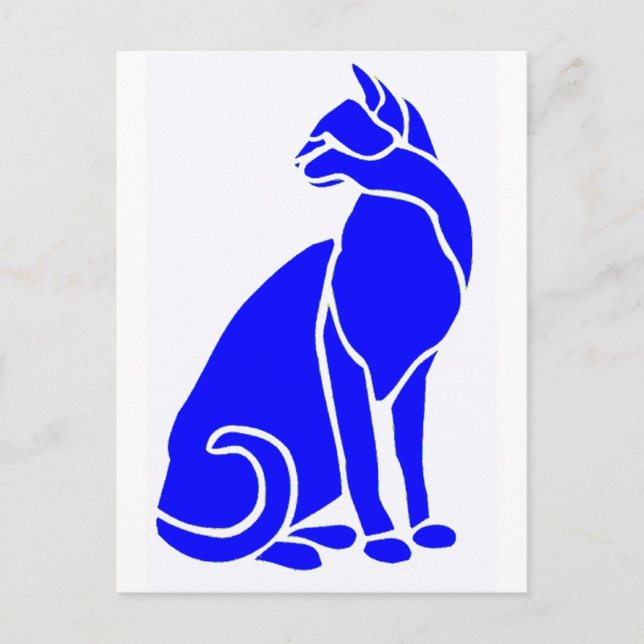 Postal Gato azul de la hierba (Anverso)