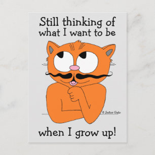 Postal Gato Bigote Dibujo Dicho Divertido