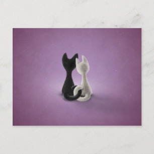 Postal Gato blanco gato negro (color 4)