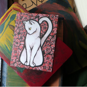 Postal Gato blanco lindo