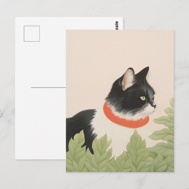 Postal Gato Boho Adorable (Anverso / Reverso)