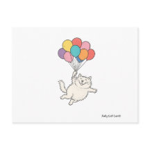 Gato Bonito Sosteniendo Globos