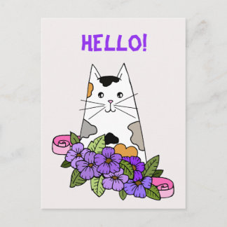 Postal Gato Calico Adorable