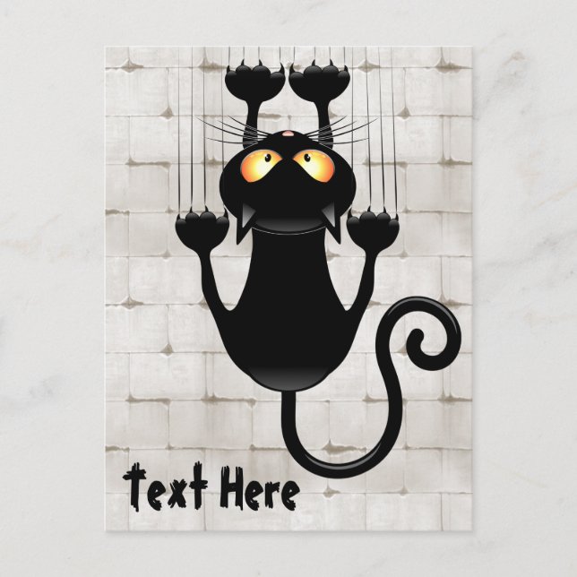 Postal Gato cayendo en el divertido personaje de la caric (Anverso)