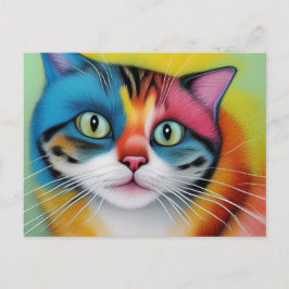 Postal Gato colorido