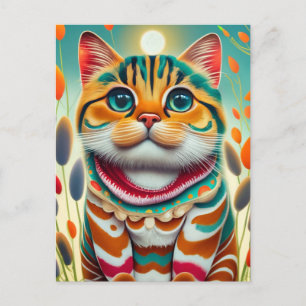 Postal Gato colorido