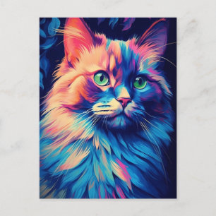 Postal Gato colorido de Maine Coon