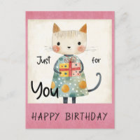 Gato Colorido Lindo Regalo Feliz Cumpleaños