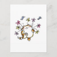 Gato com flores