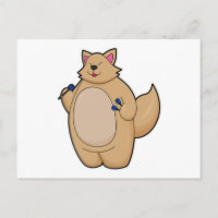 Gato como jugador de dardos con dardos