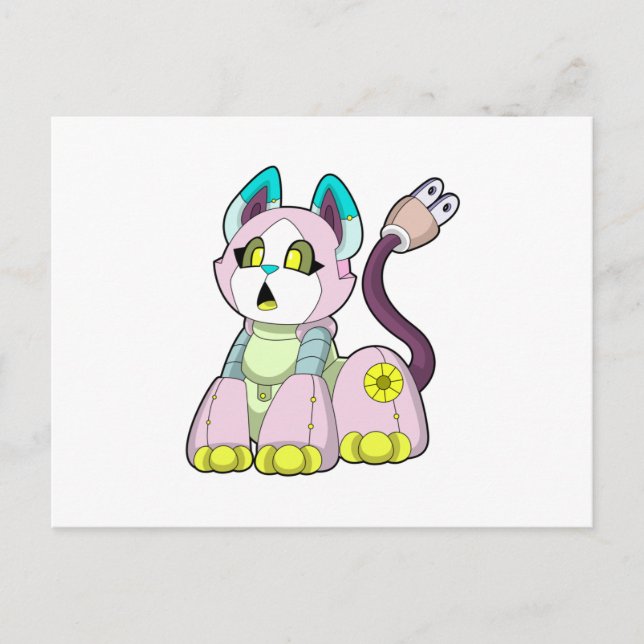 Postal Gato como Robot (Anverso)