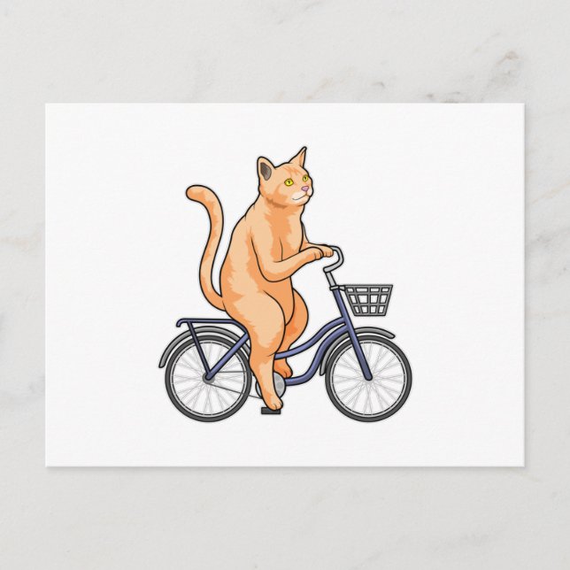 Postal Gato con bicicleta (Anverso)