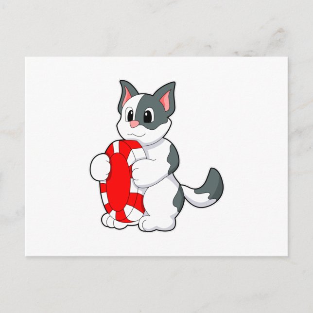 Postal Gato con chip de póker (Anverso)