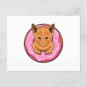 Postal Gato con donut