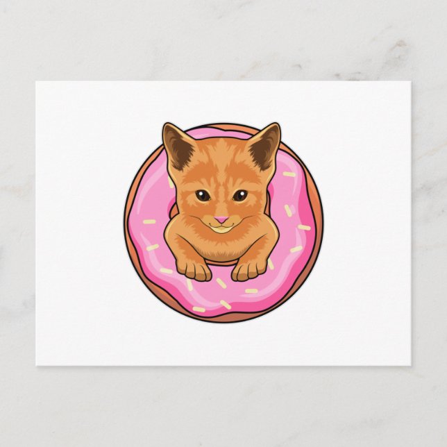 Postal Gato con donut (Anverso)