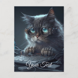 Postal Gato con gafas.