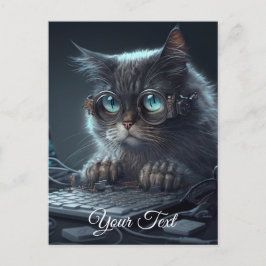 Postal Gato con gafas.