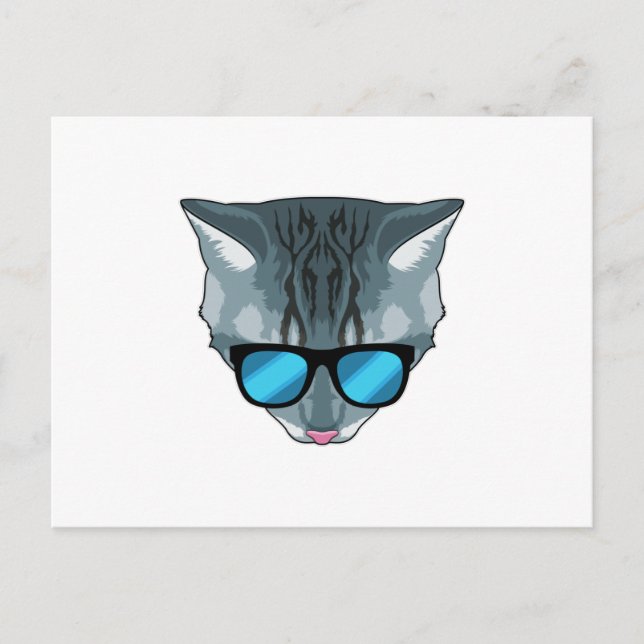 Postal Gato con gafas de sol (Anverso)