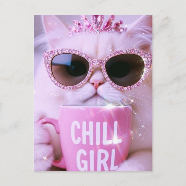 Postal Gato con gafas de sol (Anverso)