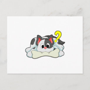 Postal Gato con hueso