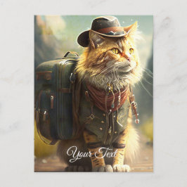 Postal Gato con mochila.