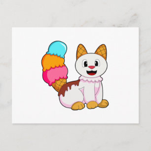 Postal Gato con paleta helada