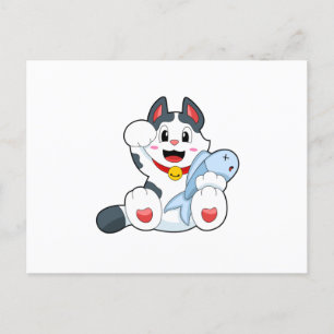 Postal Gato con peces