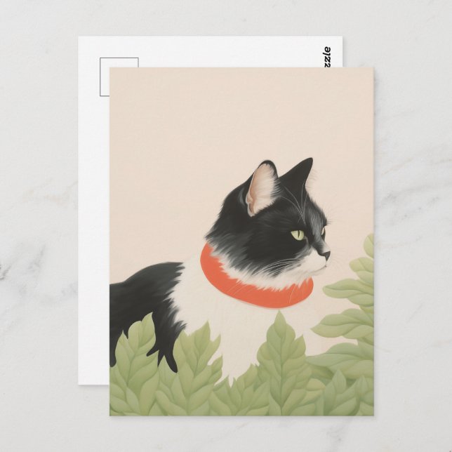 Postal Gato Cute Boho (Anverso / Reverso)