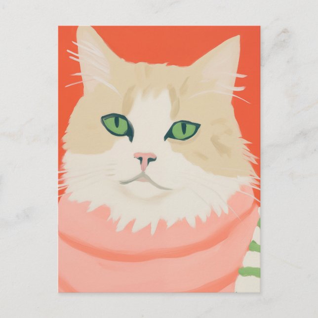 Postal Gato Cute Boho (Anverso)